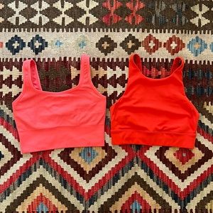 Lot of 2 J. Crew CloudStretch high-neck SculptStretch longline ribbed sports bra